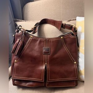 Dooney and Bourke Florentine leather Kingston hobo Chestnut